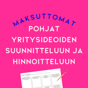 Yritysideointi- ja hinnoitteluharjoituspohjat